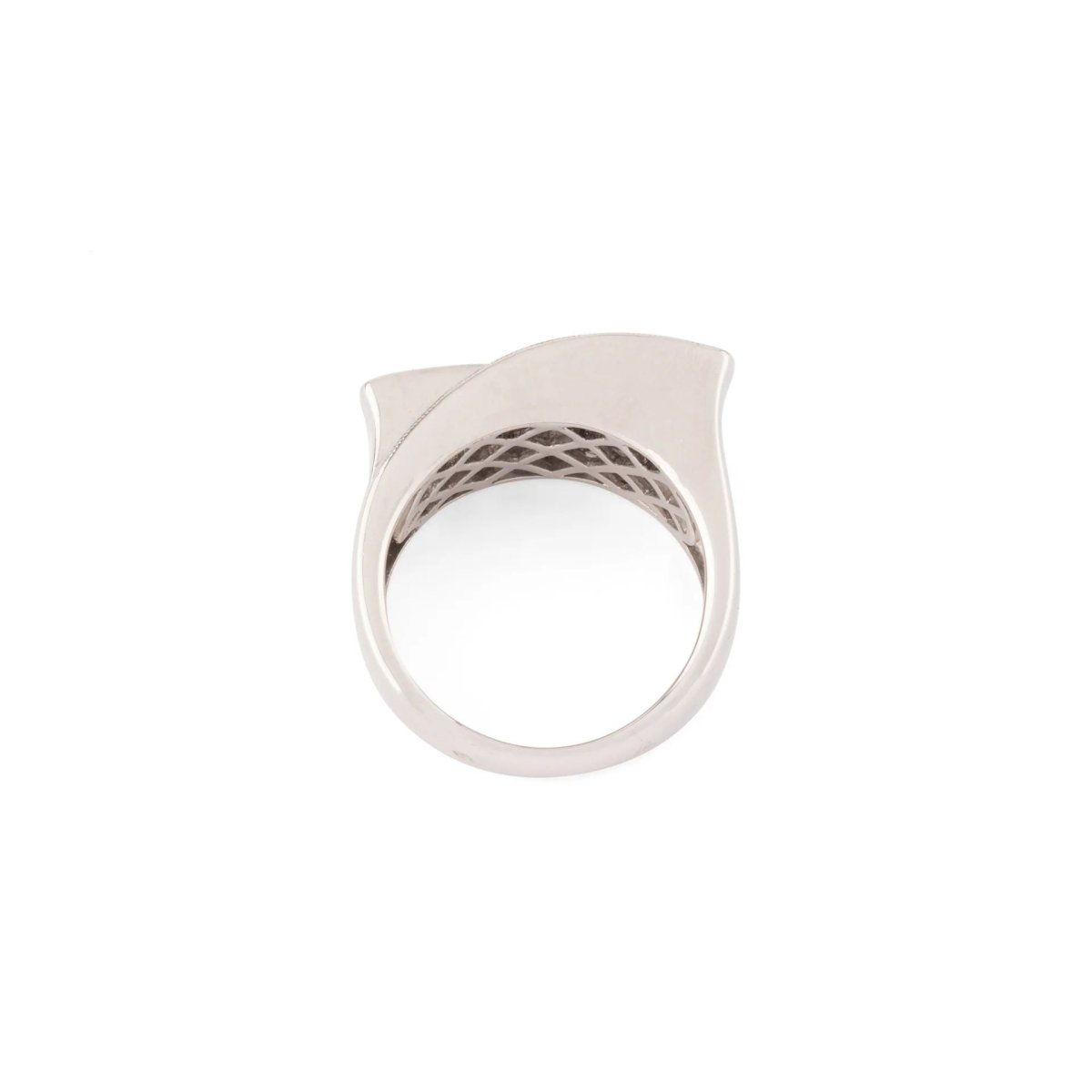 Bague en or gris design en diamant taille princesse - Castafiore