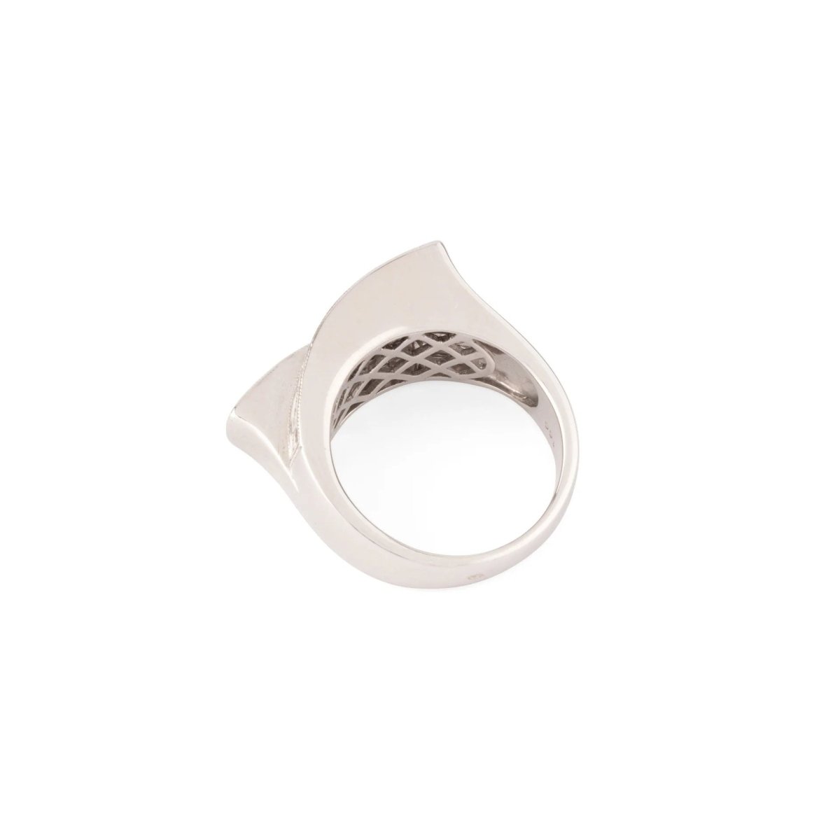 Bague en or gris design en diamant taille princesse - Castafiore