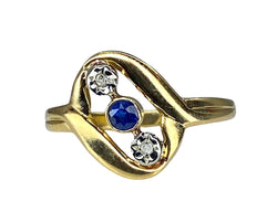 Bague en or jaune 18 carats en saphir et diamants - Castafiore