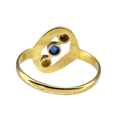 Bague en or jaune 18 carats en saphir et diamants - Castafiore