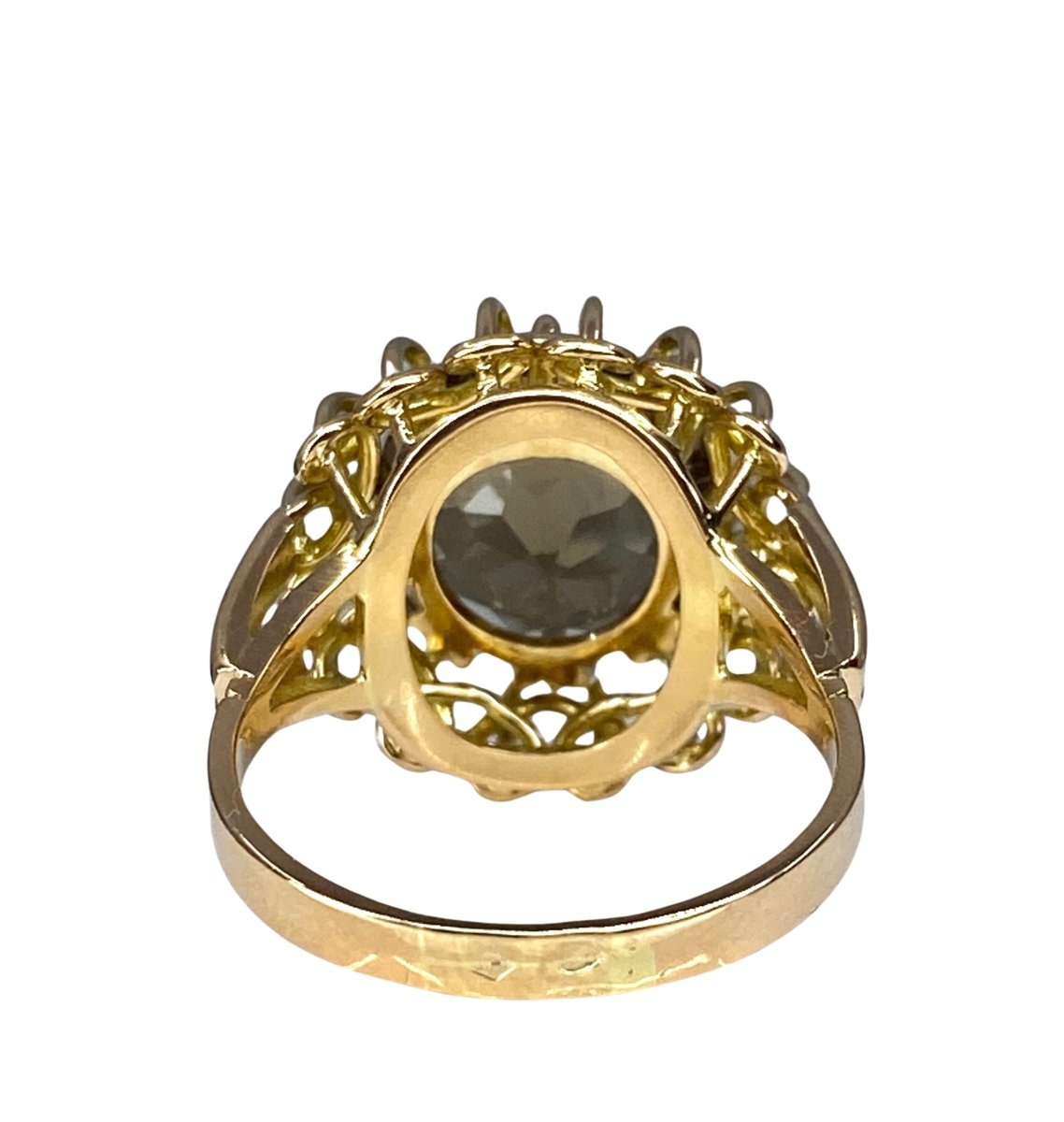 Bague en or jaune 18 carats en topaze facettée - Castafiore