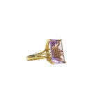 Bague en or jaune 18 carats et amethyste naturelle taille emeraude - Taille EU55 - Castafiore