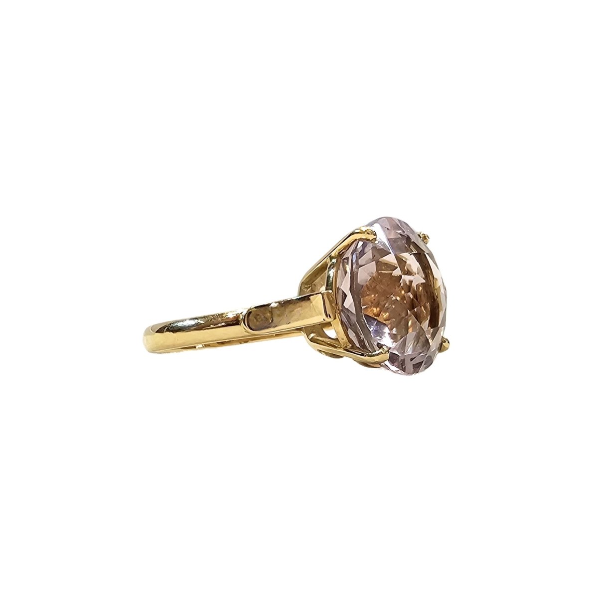 Bague en or jaune 18 carats et amethyste naturelle - Taille EU61 - Castafiore