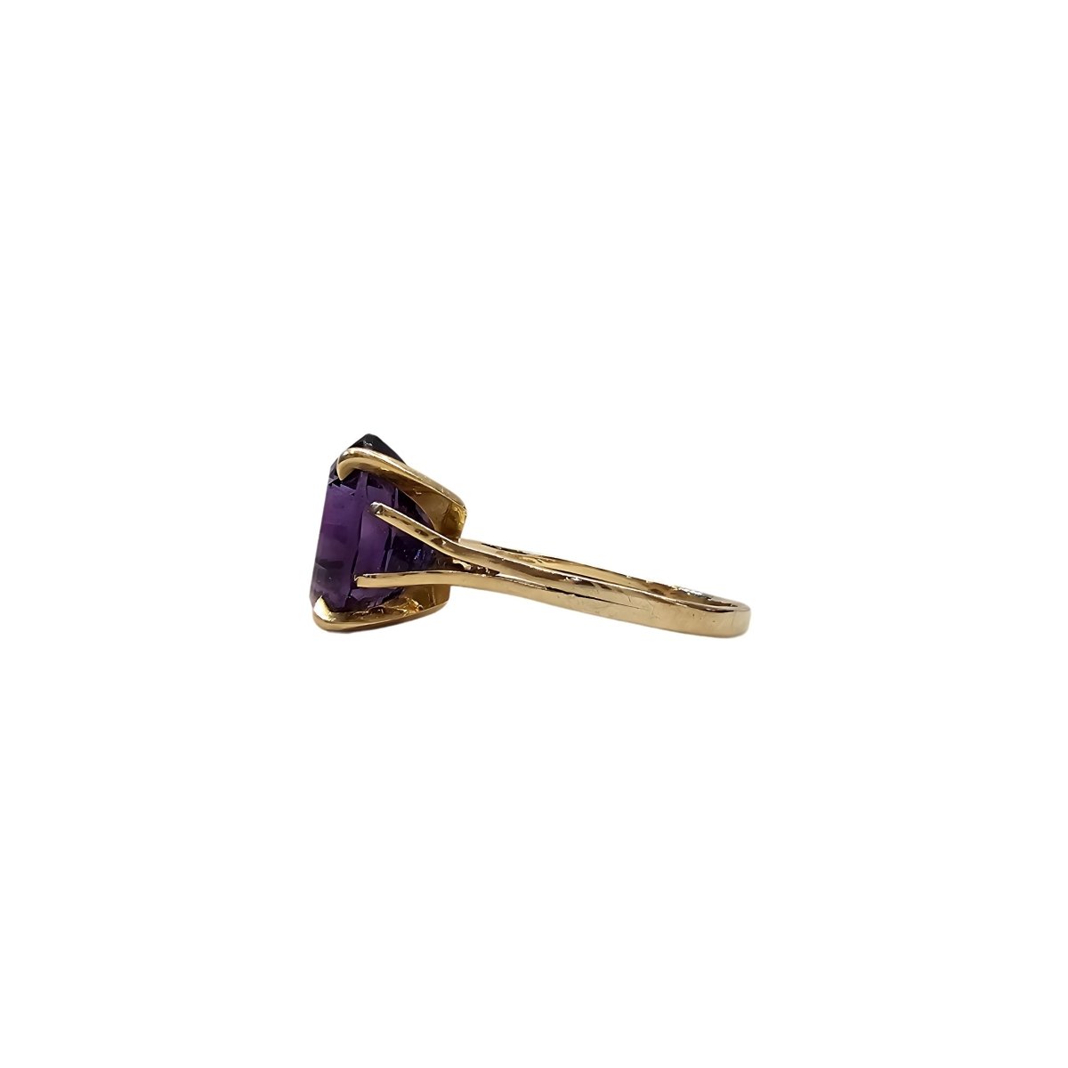 Bague en or jaune 18 carats et amethyste - Taille EU61 - Castafiore