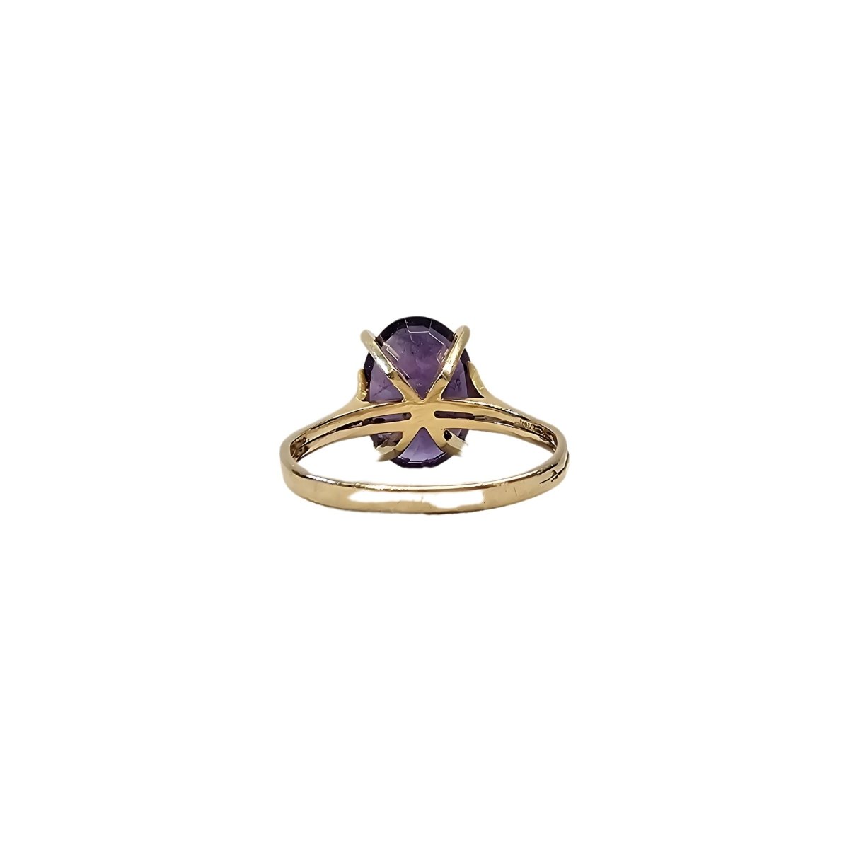 Bague en or jaune 18 carats et amethyste - Taille EU61 - Castafiore