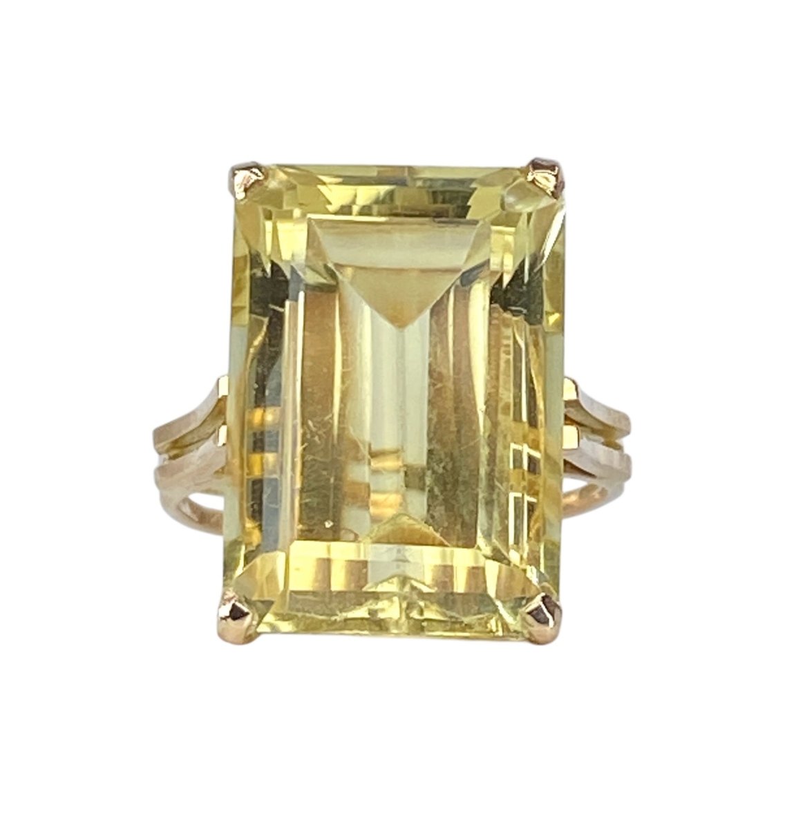 Bague en or jaune 18 carats et citrine 20 carats - Castafiore