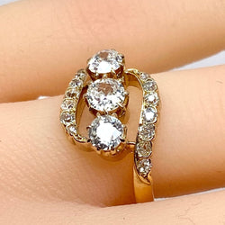 Bague en or jaune 18 carats et diamants,vers 1900 - Castafiore