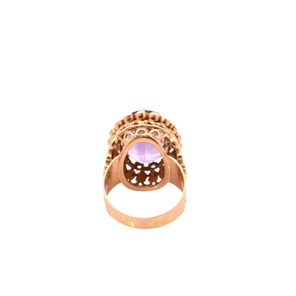 Bague en or jaune, améthyste et perles - Castafiore