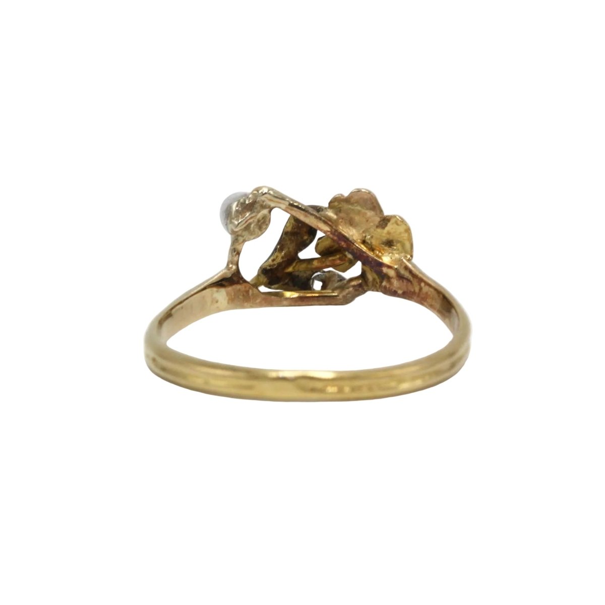 Bague en or jaune, argent, pierre noire et diamants - Castafiore
