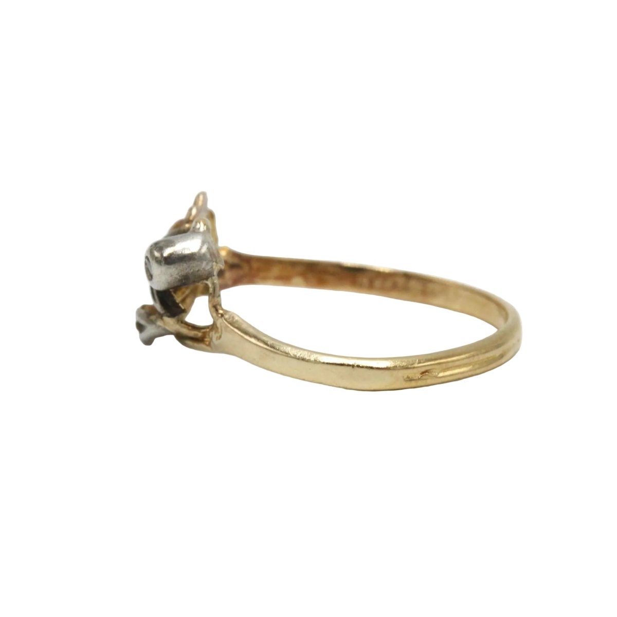 Bague en or jaune, argent, pierre noire et diamants - Castafiore