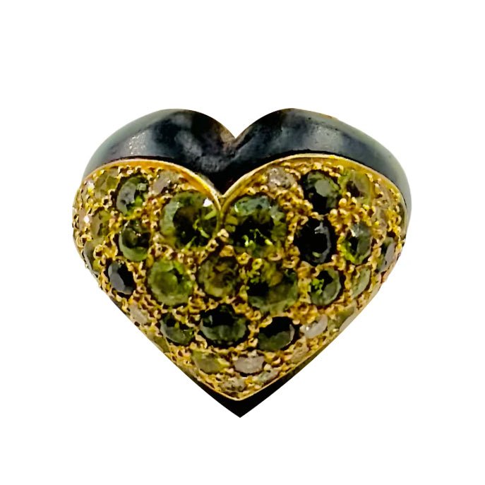 Bague en or jaune, bois d'amourette et diamants - Castafiore