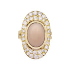 Bague en or jaune, corail et diamants - Castafiore