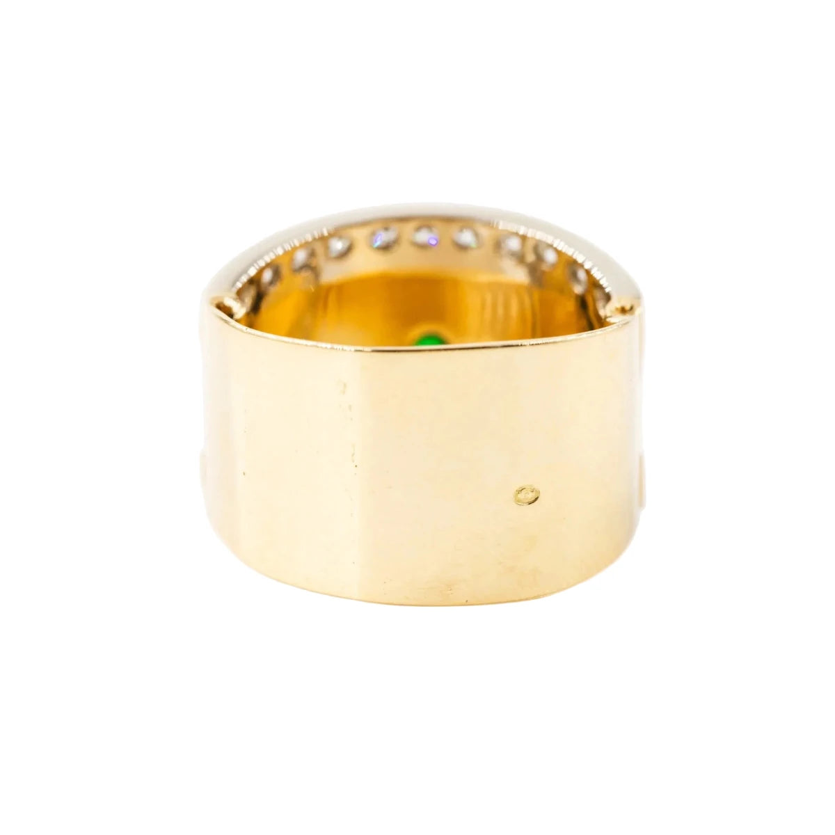 Bague en or jaune, diamants et cabochon d'émeraude - Castafiore