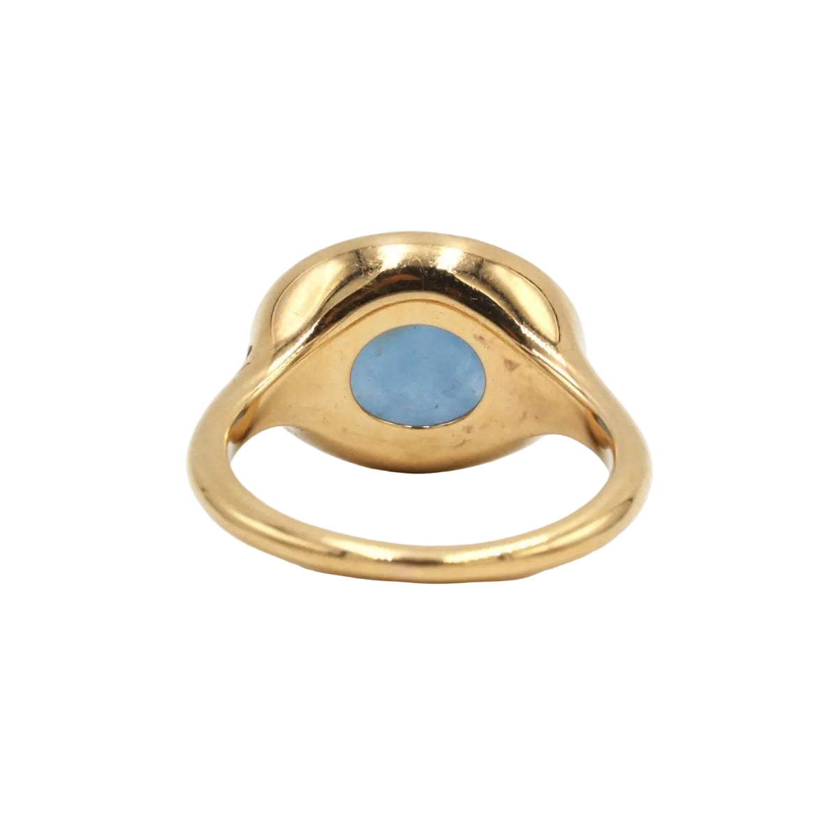 Bague en or jaune, diamants et calcédoine - Castafiore