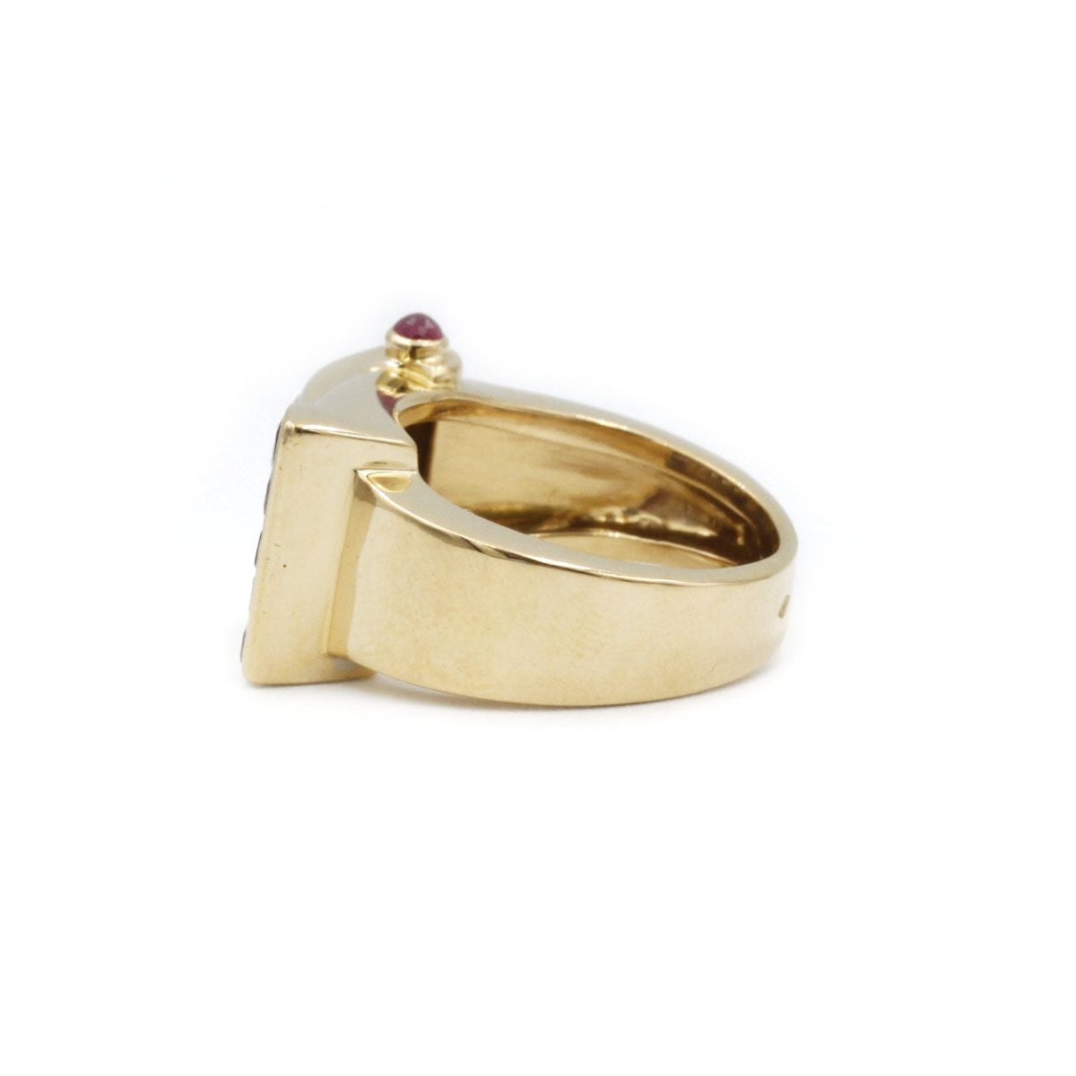 Bague en or jaune, diamants et rubis - Castafiore