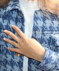 Bague En Or Jaune Double C - Castafiore