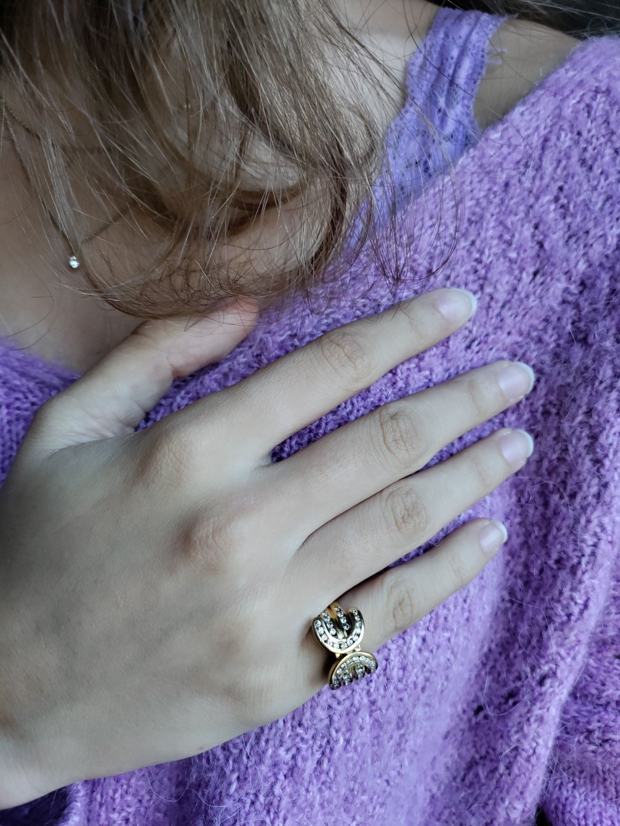 Bague En Or Jaune Double C - Castafiore