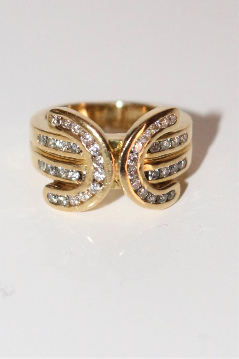 Bague En Or Jaune Double C - Castafiore