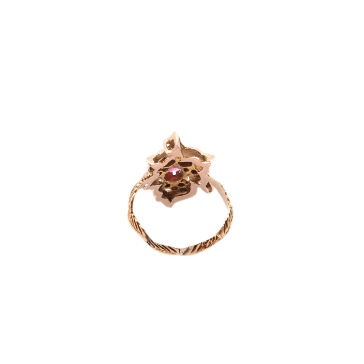Bague en or jaune, émail, rubis et diamants - Castafiore