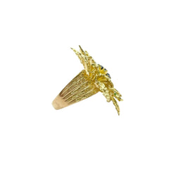 Bague en or jaune, émaux et saphirs naturels - Castafiore