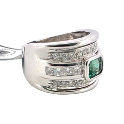Bague en or jaune, émeraude diamants - Castafiore