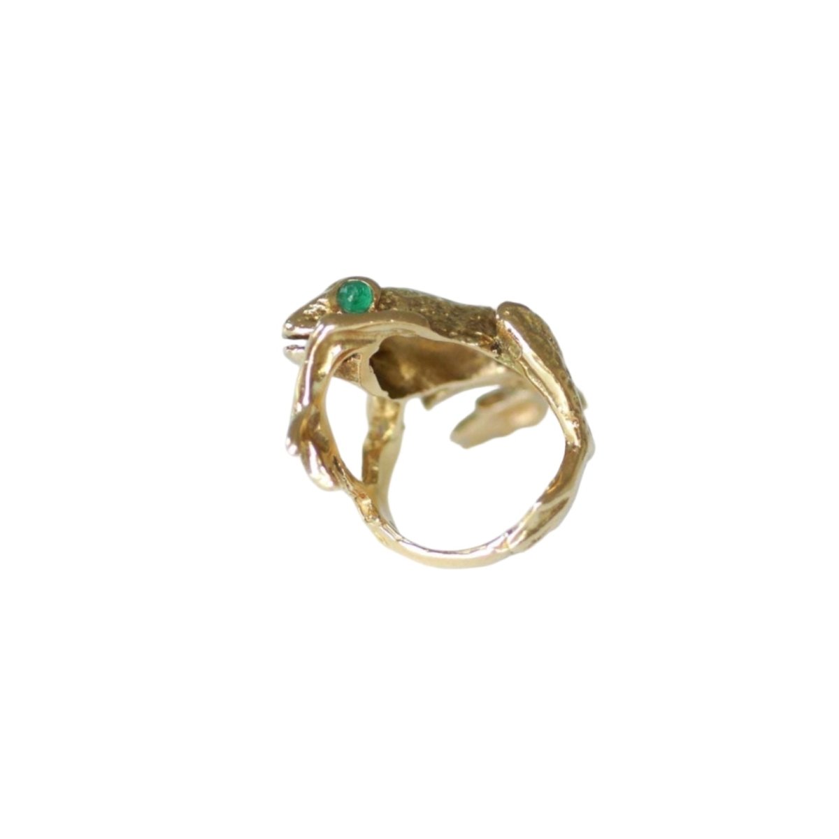 Bague en or jaune, émeraude, et diamants - Castafiore