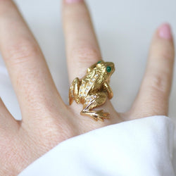 Bague en or jaune, émeraude, et diamants - Castafiore