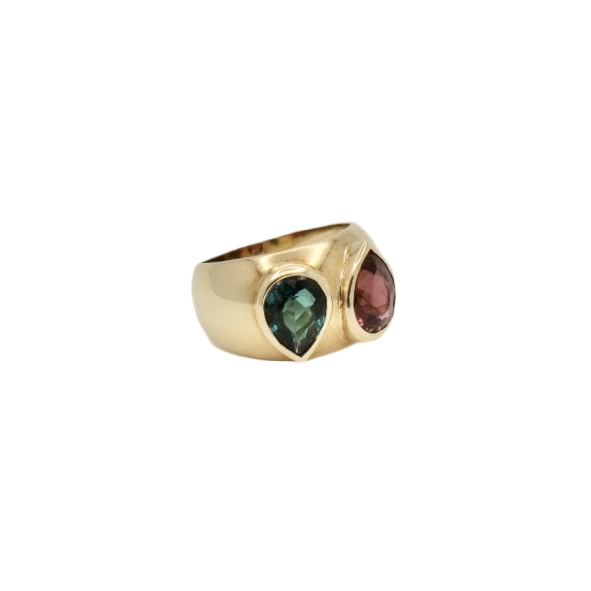 Bague en or jaune er tourmalines poires - Castafiore