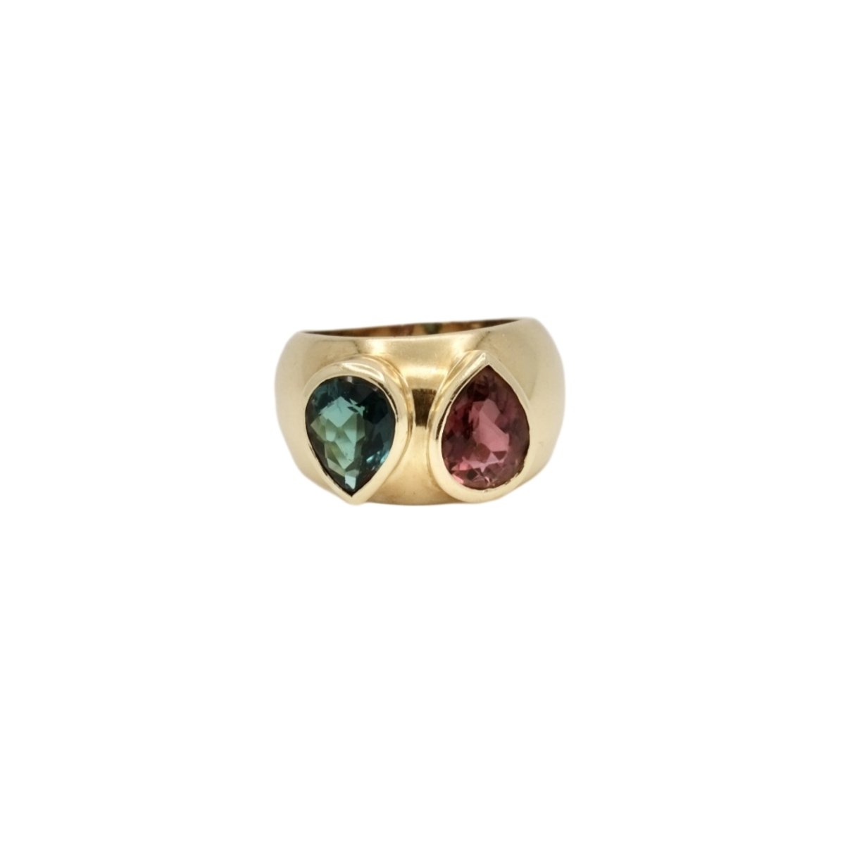Bague en or jaune er tourmalines poires - Castafiore
