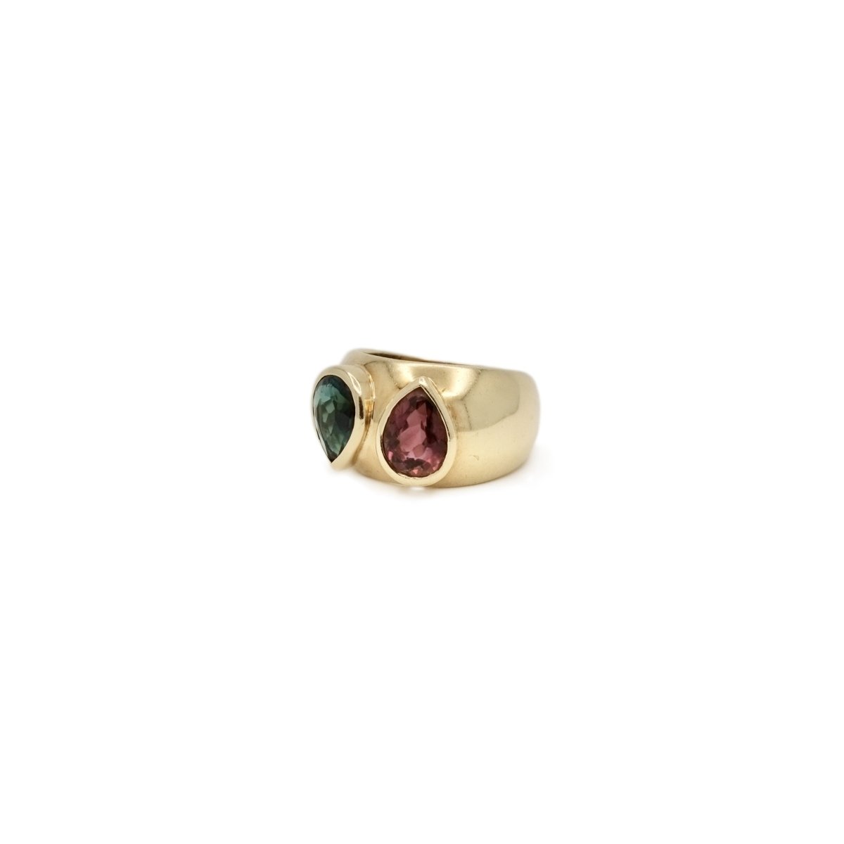 Bague en or jaune er tourmalines poires - Castafiore