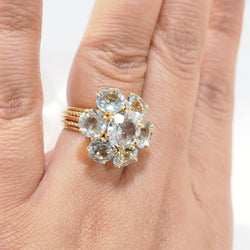 Bague en or jaune et aigue - marine - Castafiore