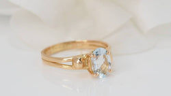 Bague en or jaune et aigue marine - Castafiore