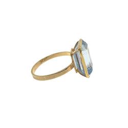 Bague en or jaune et aigue marine - Castafiore