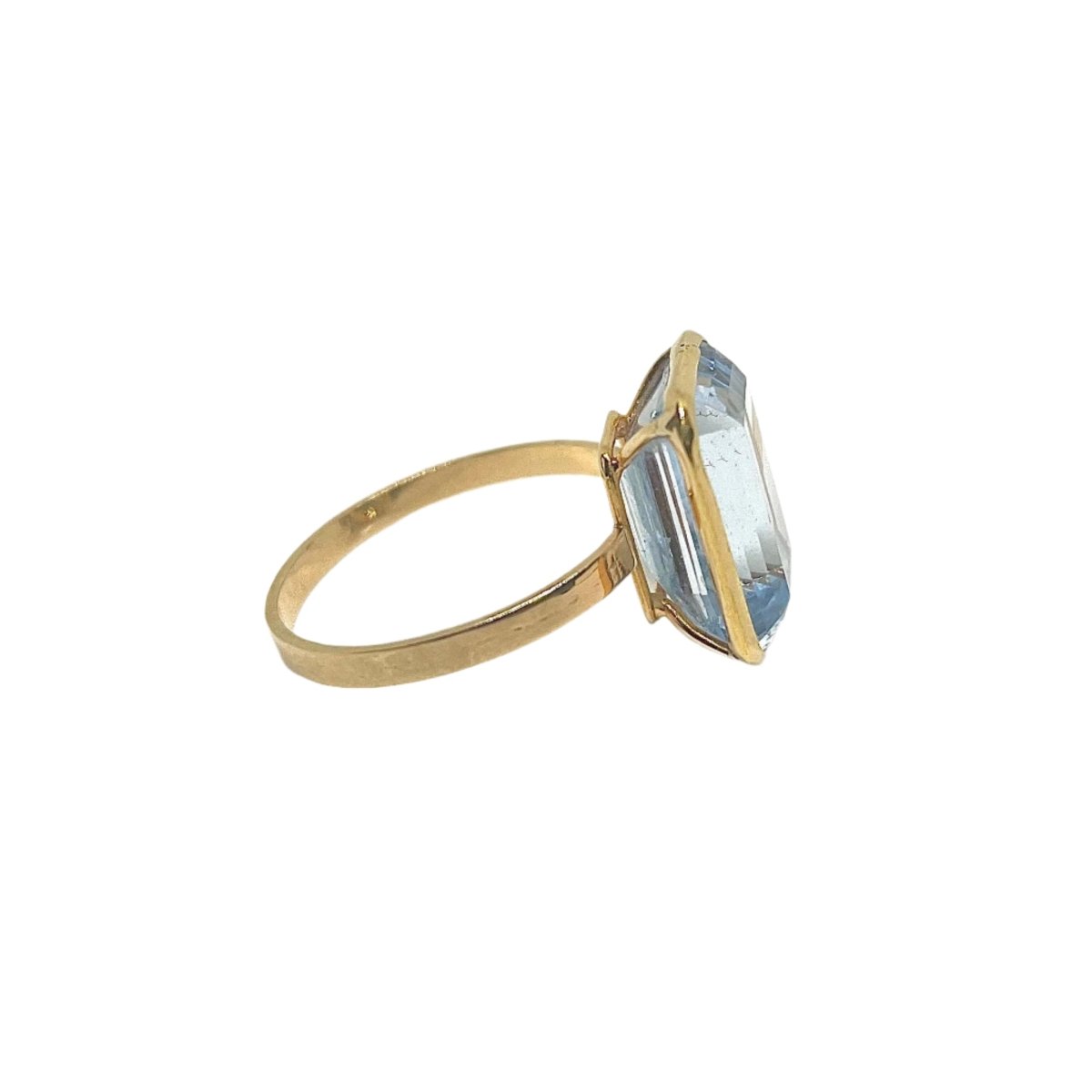 Bague en or jaune et aigue marine - Castafiore
