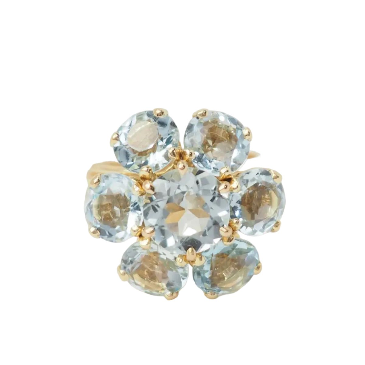 Bague en or jaune et aigue - marine - Castafiore