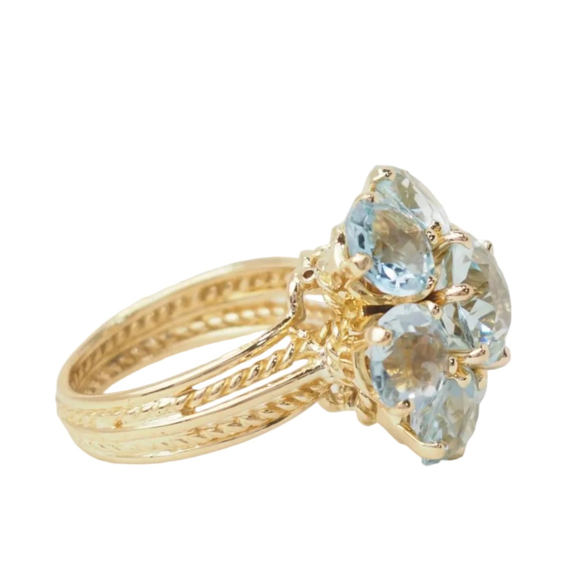 Bague en or jaune et aigue - marine - Castafiore