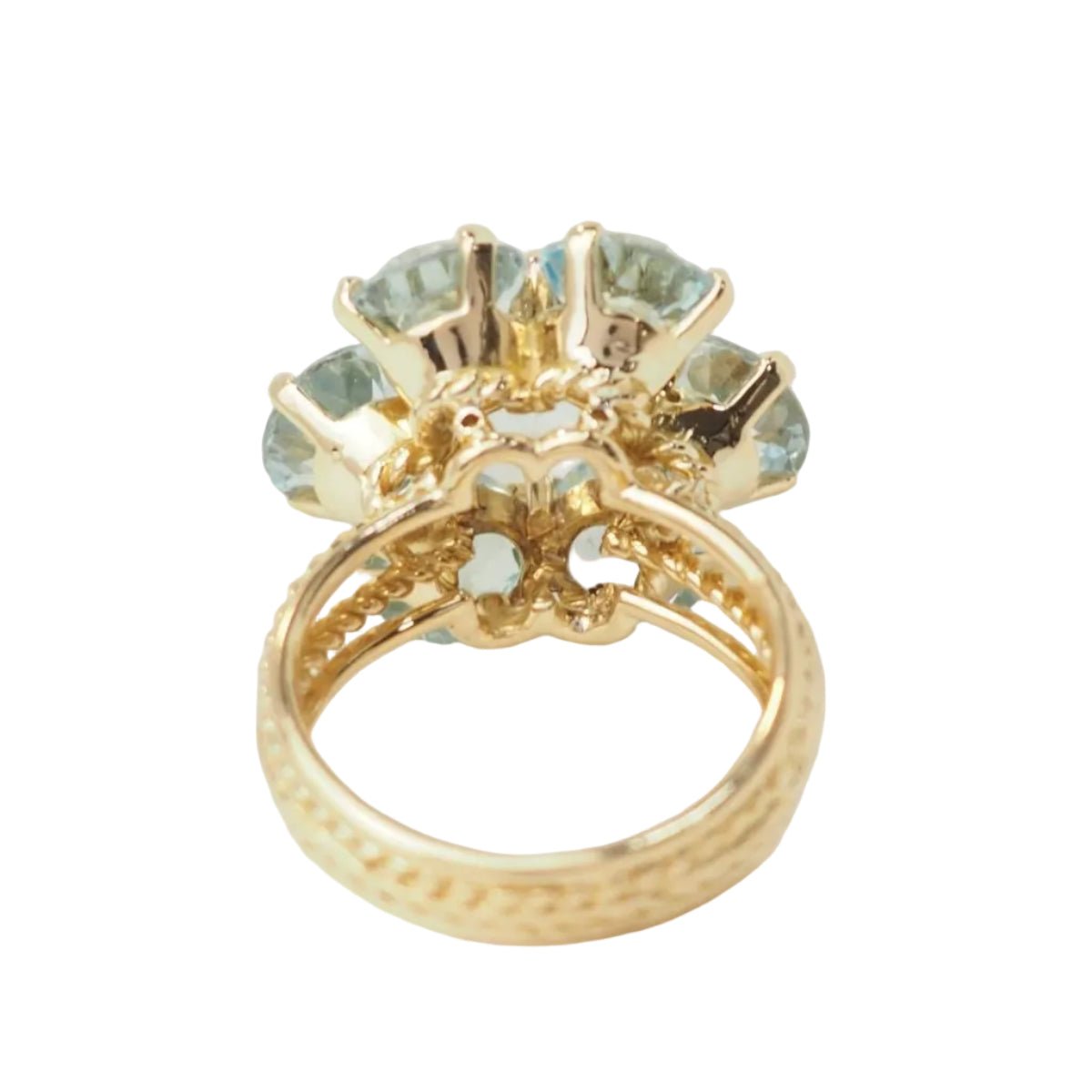 Bague en or jaune et aigue - marine - Castafiore