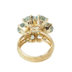 Bague en or jaune et aigue - marine - Castafiore