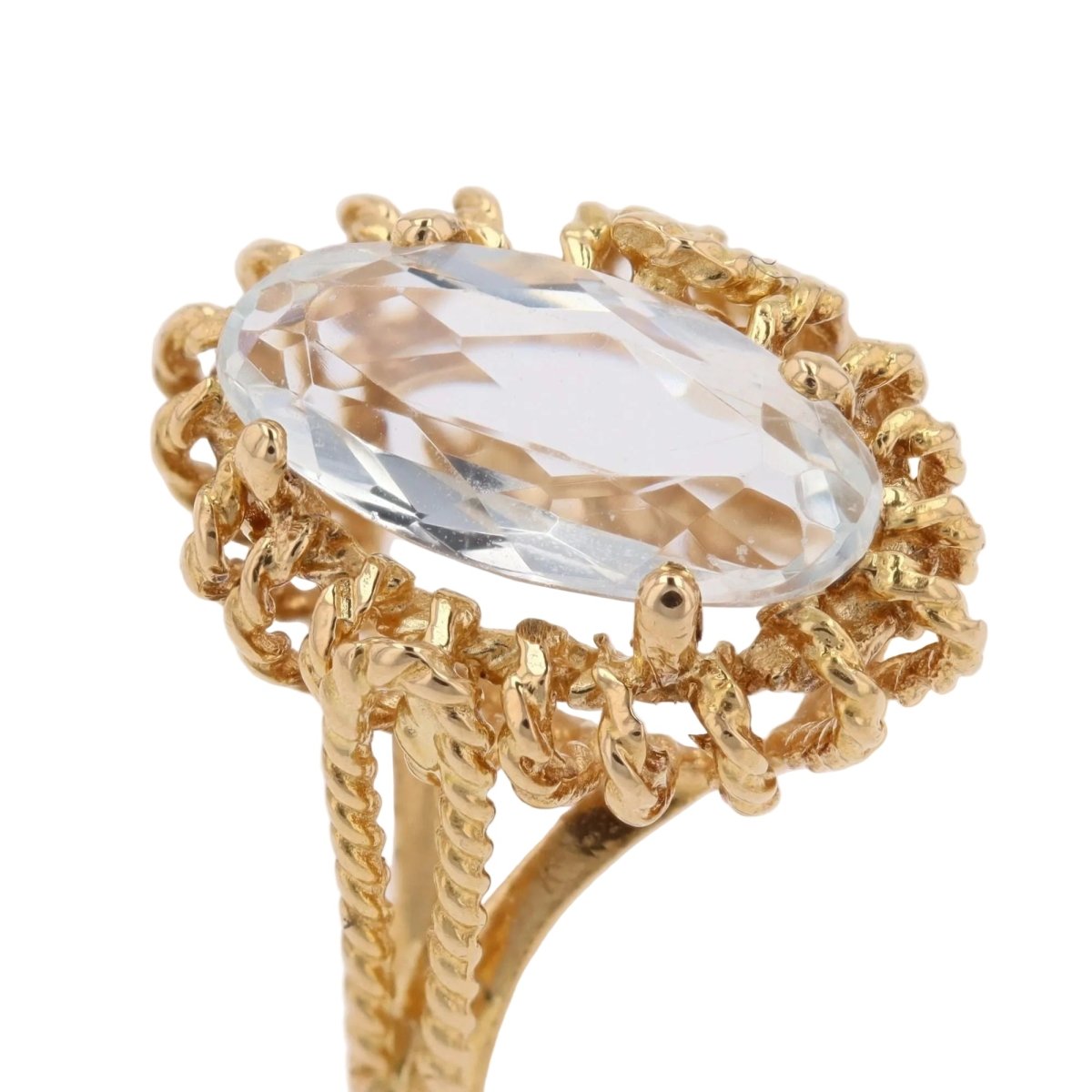 Bague en or jaune et aigue-marine - Castafiore
