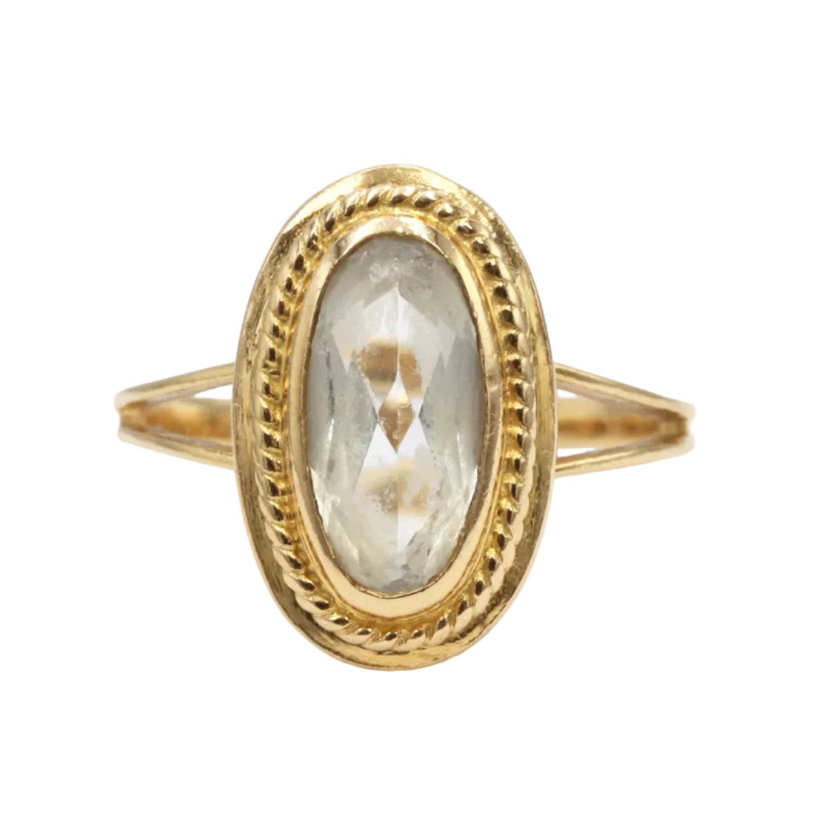 Bague en or jaune et aigue - marine - Castafiore