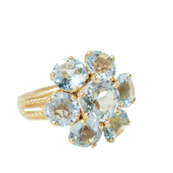 Bague en or jaune et aigue - marine - Castafiore