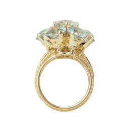 Bague en or jaune et aigue - marine - Castafiore