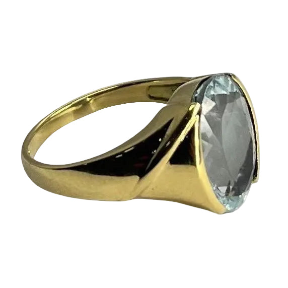 Bague en or jaune et aigue - marine - Castafiore