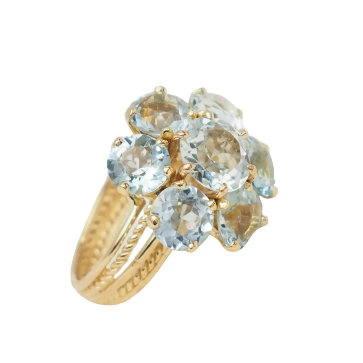 Bague en or jaune et aigue - marine - Castafiore