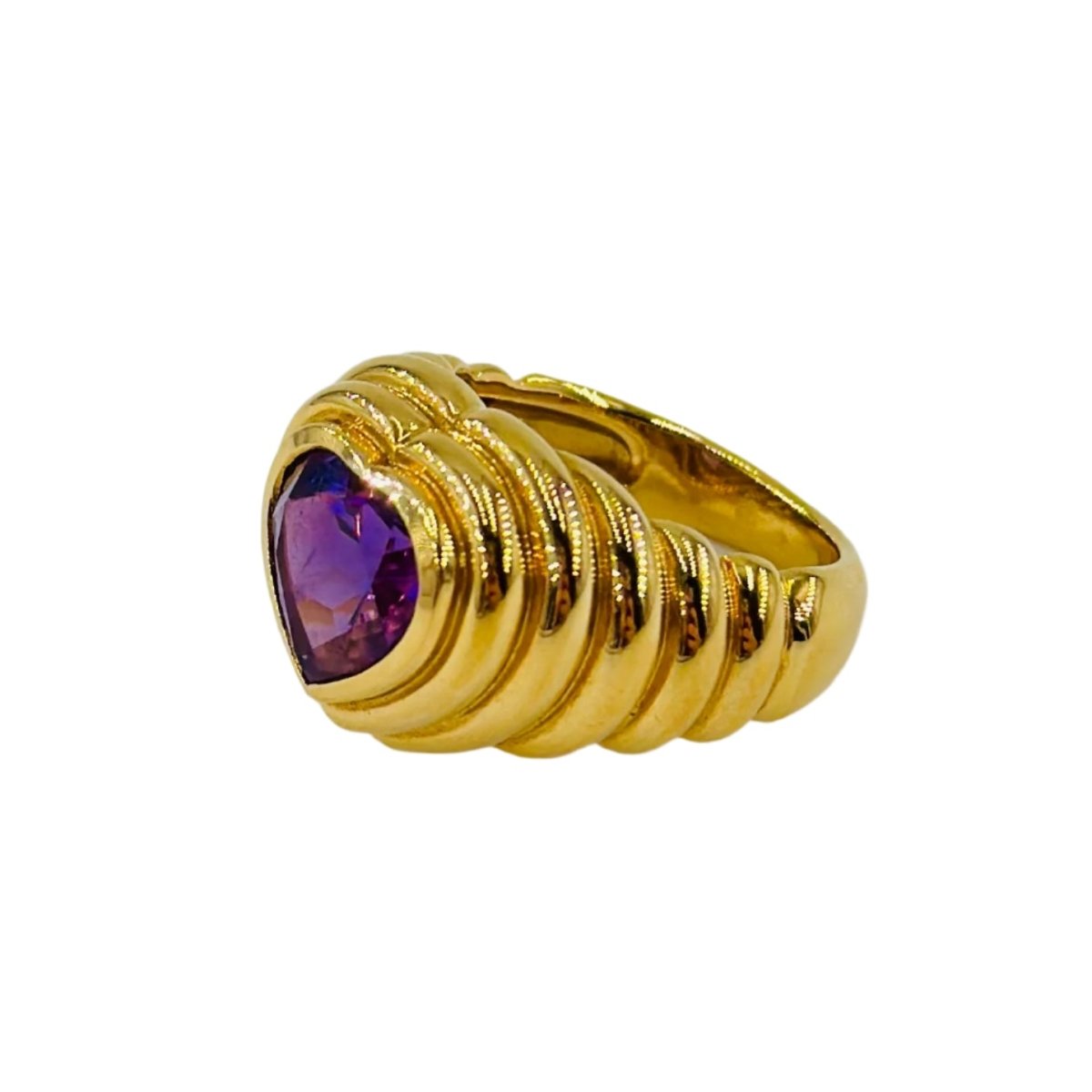 Bague en or jaune et améthyste - Castafiore