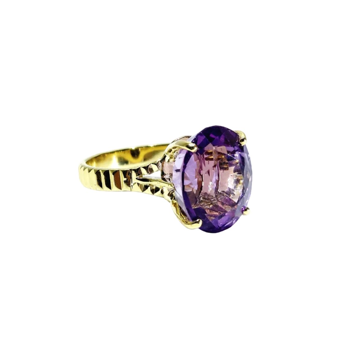 Bague en or jaune et améthyste - Castafiore