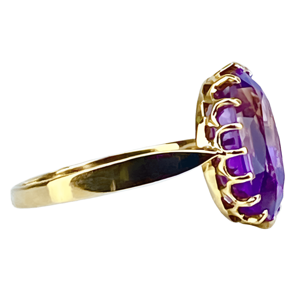 Bague en or jaune et améthyste - Castafiore