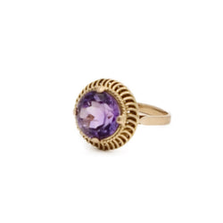 Bague en or jaune et améthyste - Castafiore