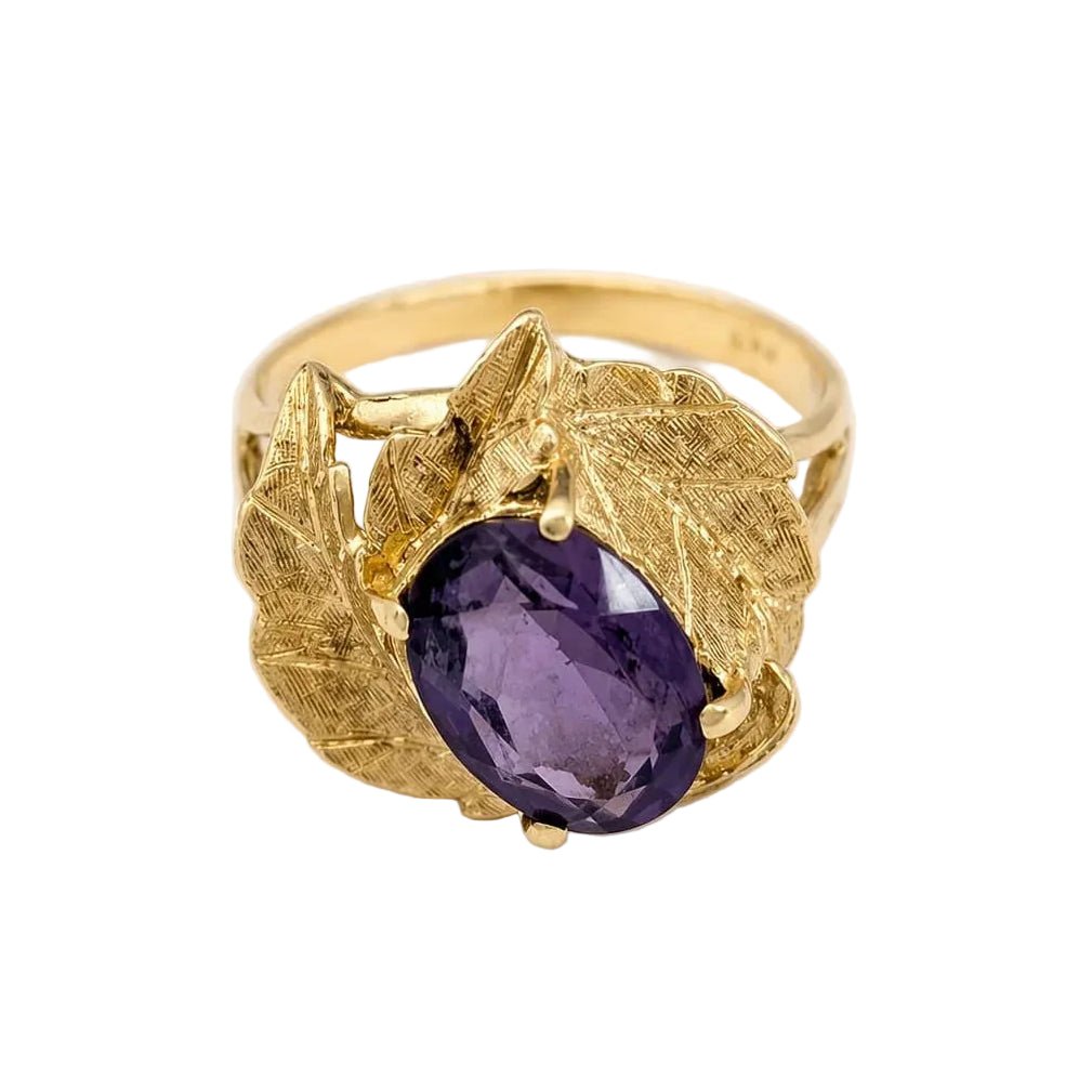 Bague en or jaune et améthyste - Castafiore