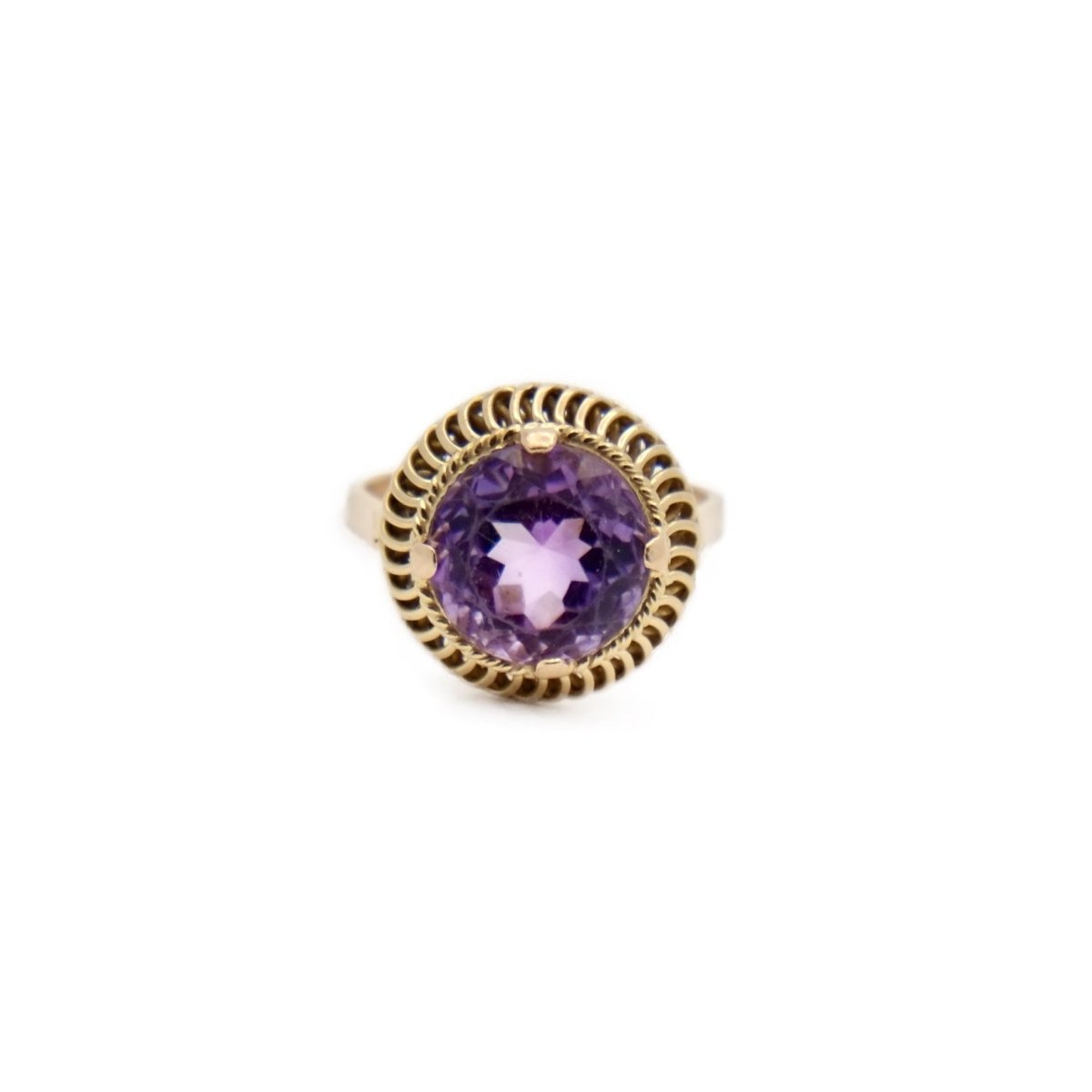 Bague en or jaune et améthyste - Castafiore